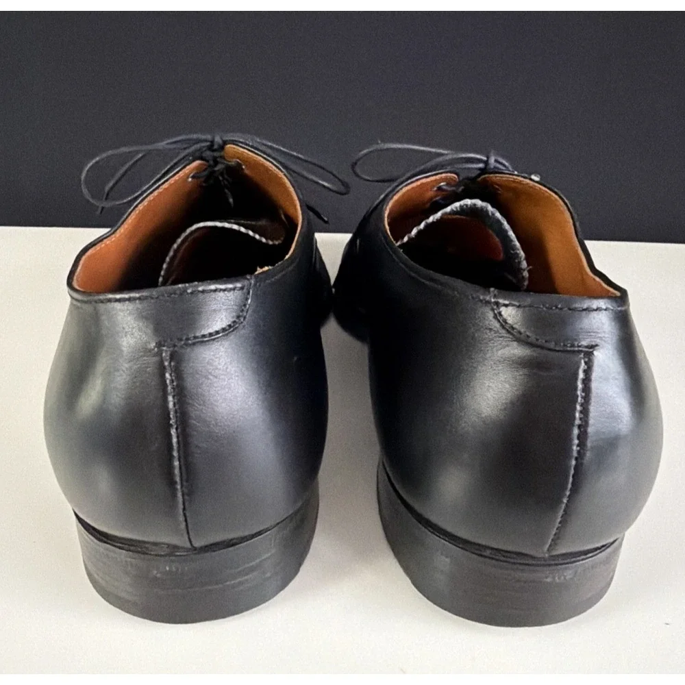 Alden New England Model 935 Black Calfskin Plain Toe Baltimore Oxfords Men 12B/D